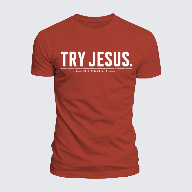 Luxe Mercerized Cotton Tee - Try Jesus Philippians 4:13