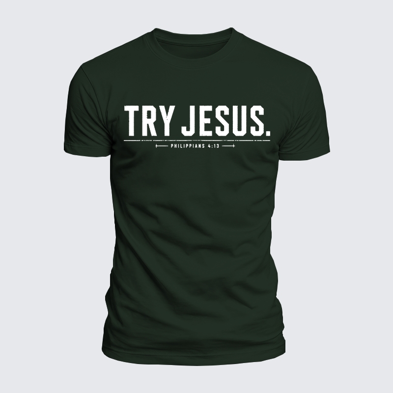 Luxe Mercerized Cotton Tee - Try Jesus Philippians 4:13