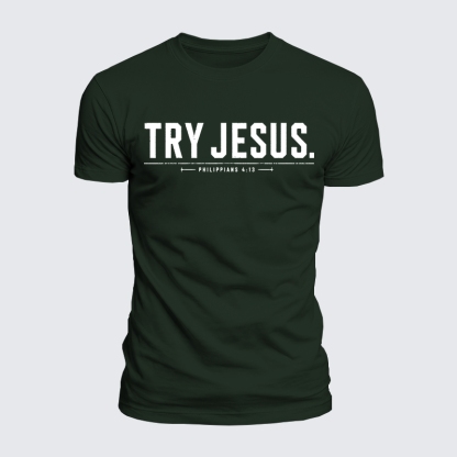 Luxe Mercerized Cotton Tee - Try Jesus Philippians 4:13