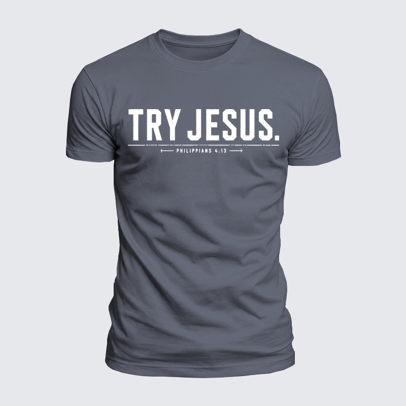 Luxe Mercerized Cotton Tee - Try Jesus Philippians 4:13