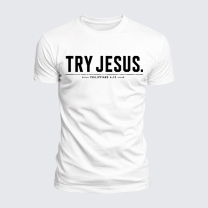 Luxe Mercerized Cotton Tee - Try Jesus Philippians 4:13