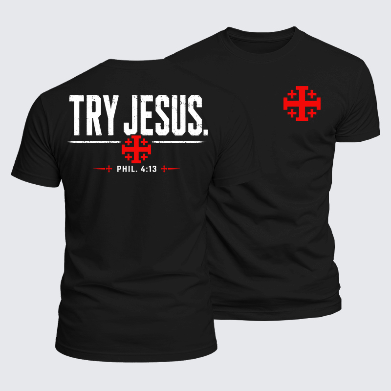 Luxe Mercerized Cotton Tee - Try Jesus Philippians 4:13