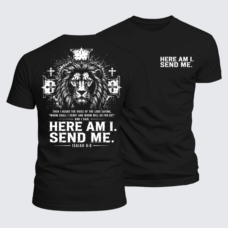 Luxe Mercerized Cotton Tee - Here I Am Send Me Isaiah 6:8