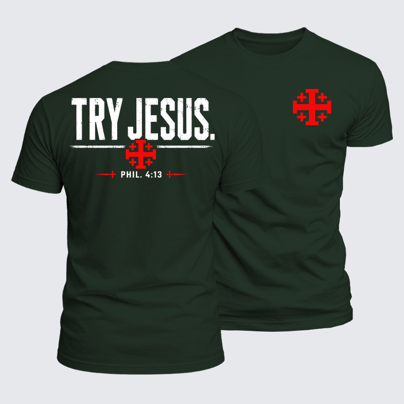 Luxe Mercerized Cotton Tee - Try Jesus Philippians 4:13