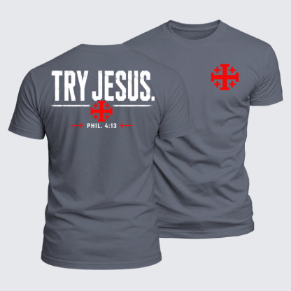 Luxe Mercerized Cotton Tee - Try Jesus Philippians 4:13