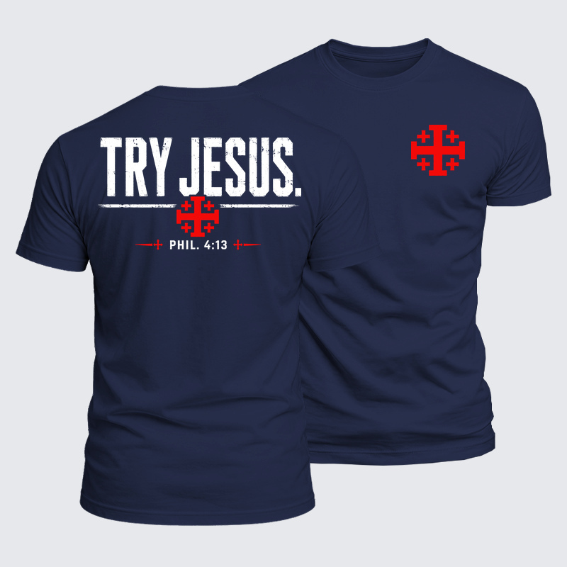 Luxe Mercerized Cotton Tee - Try Jesus Philippians 4:13