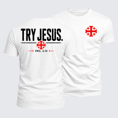 Luxe Mercerized Cotton Tee - Try Jesus Philippians 4:13