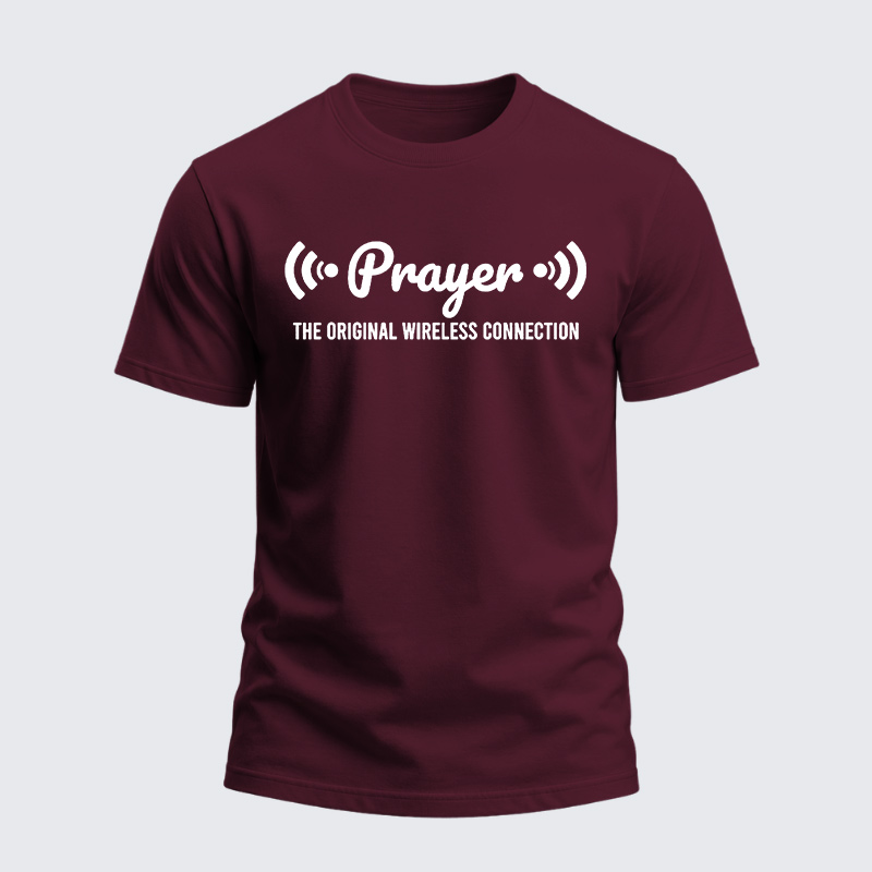 Heavyweight Cotton Tee - Prayer The Strongest Wireless Connection