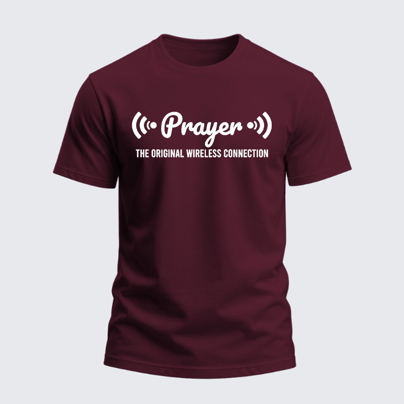 Heavyweight Cotton Tee - Prayer The Strongest Wireless Connection