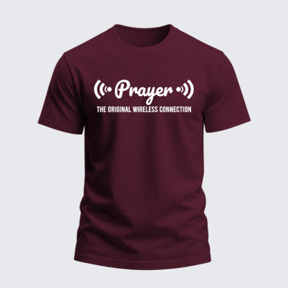 Heavyweight Cotton Tee - Prayer The Strongest Wireless Connection
