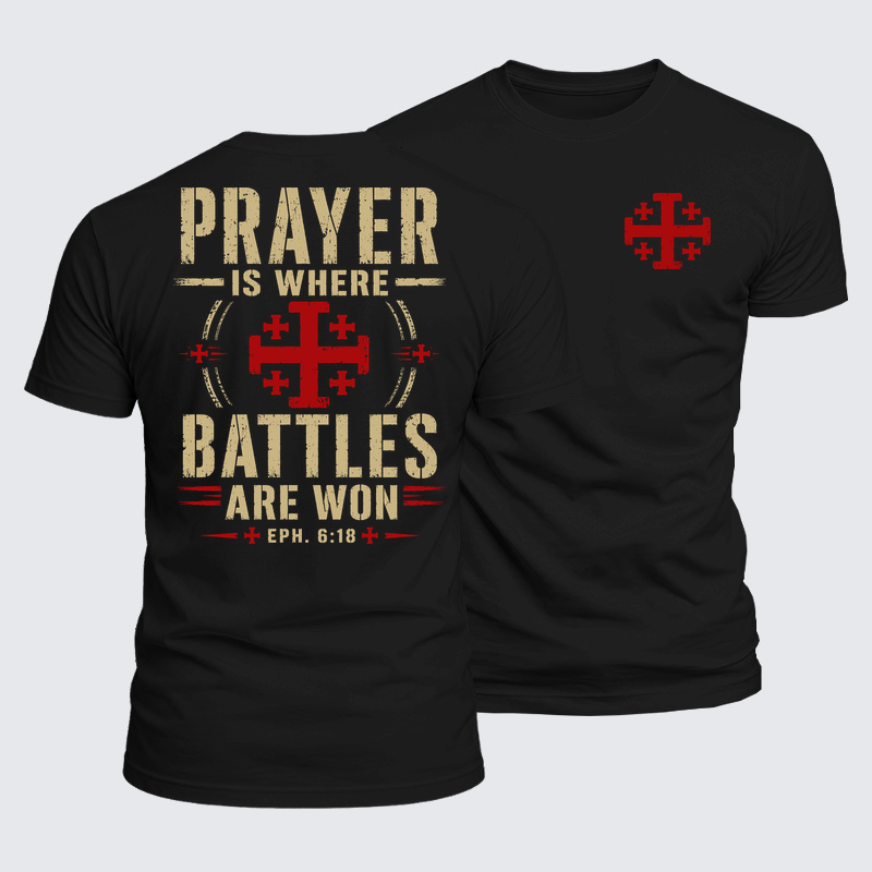 [Copy]Luxe Mercerized Cotton Tee - Prayer Is Where Battles Are Won