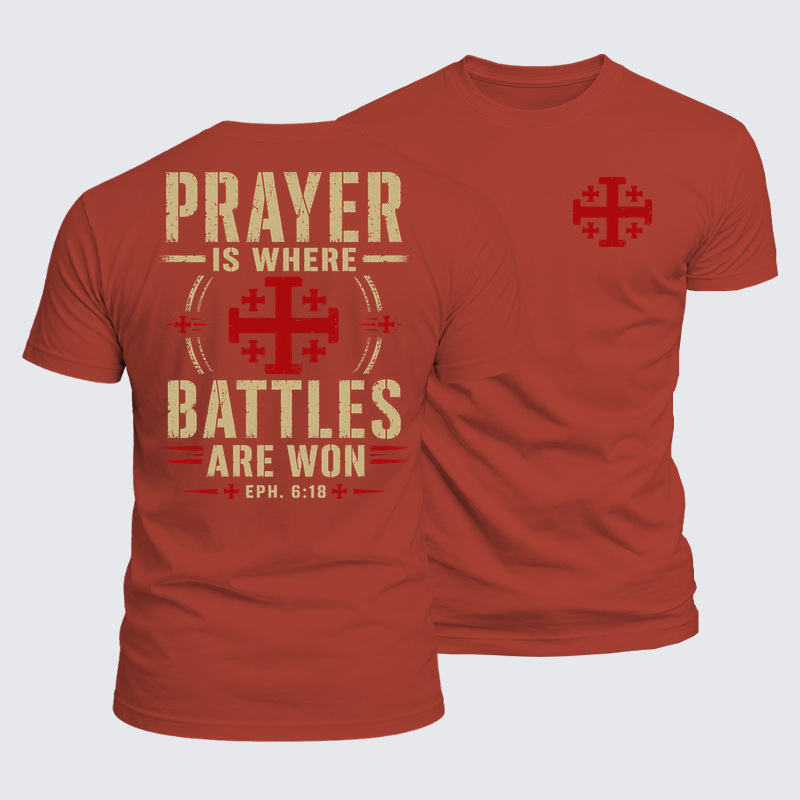 [Copy]Luxe Mercerized Cotton Tee - Prayer Is Where Battles Are Won