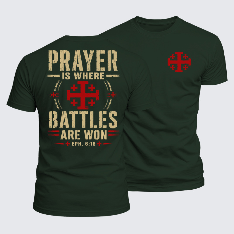 [Copy]Luxe Mercerized Cotton Tee - Prayer Is Where Battles Are Won