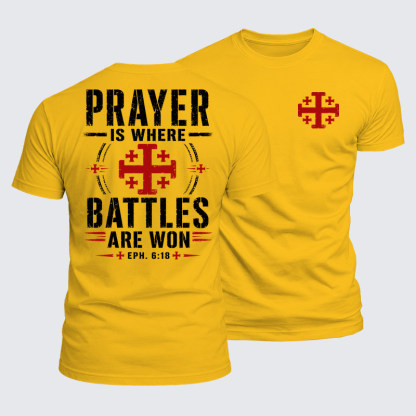 [Copy]Luxe Mercerized Cotton Tee - Prayer Is Where Battles Are Won