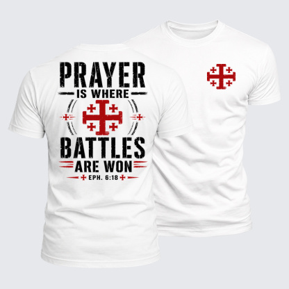 [Copy]Luxe Mercerized Cotton Tee - Prayer Is Where Battles Are Won