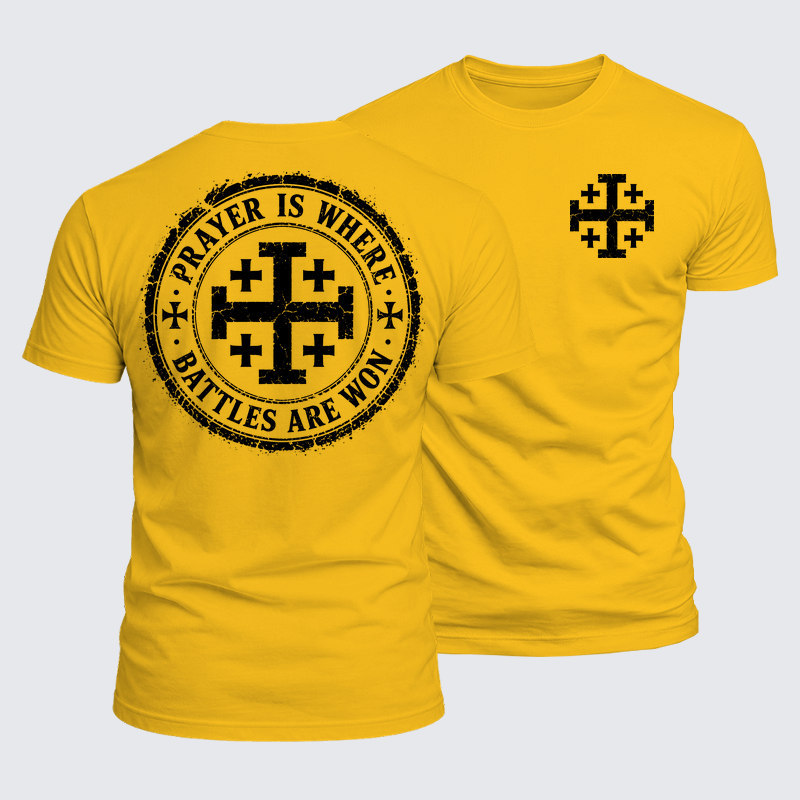 Luxe Mercerized Cotton Tee - Prayer Is Where Battles Are Won