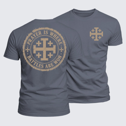 Luxe Mercerized Cotton Tee - Prayer Is Where Battles Are Won