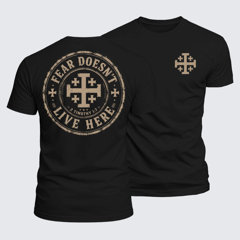 Luxe Mercerized Cotton Tee - Fear Doesn't Live Here 2 Timothy 1:7