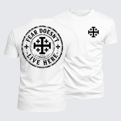 Luxe Mercerized Cotton Tee - Fear Doesn't Live Here 2 Timothy 1:7