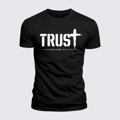 Luxe Mercerized Cotton Tee - Trust Psalms 91:2