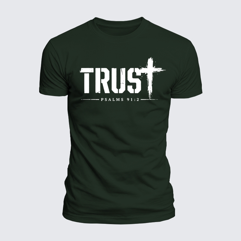 Luxe Mercerized Cotton Tee - Trust Psalms 91:2
