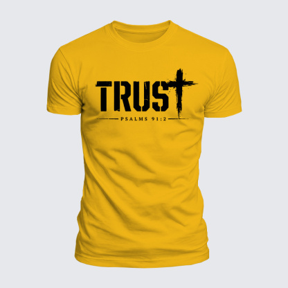 Luxe Mercerized Cotton Tee - Trust Psalms 91:2