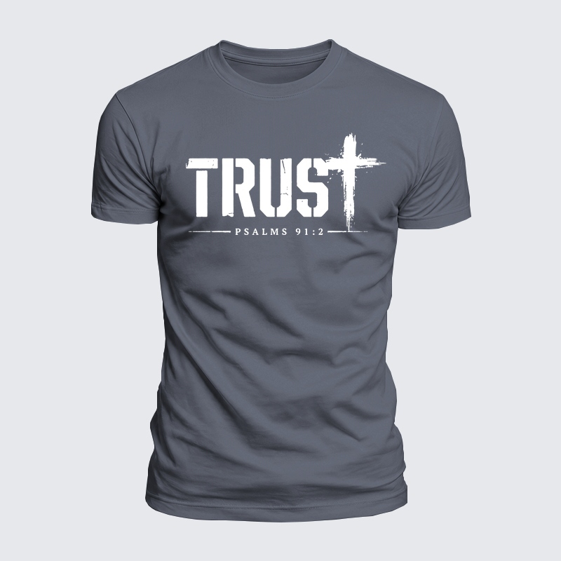 Luxe Mercerized Cotton Tee - Trust Psalms 91:2