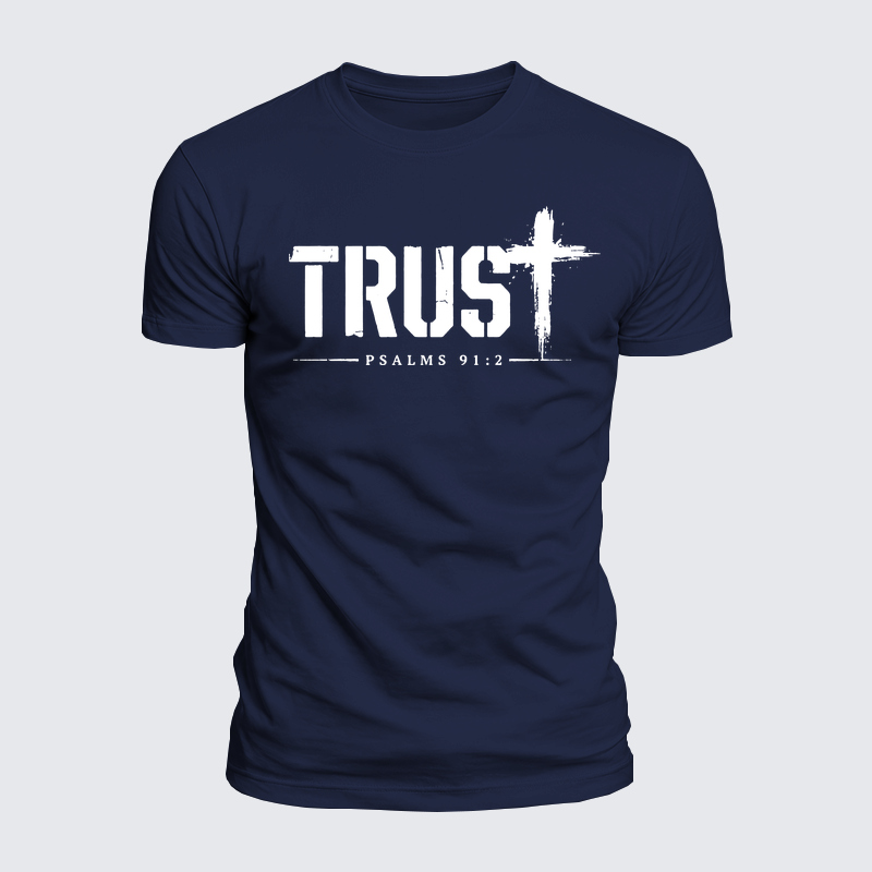 Luxe Mercerized Cotton Tee - Trust Psalms 91:2