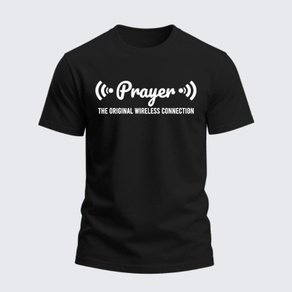 Heavyweight Cotton Tee - Prayer The Strongest Wireless Connection