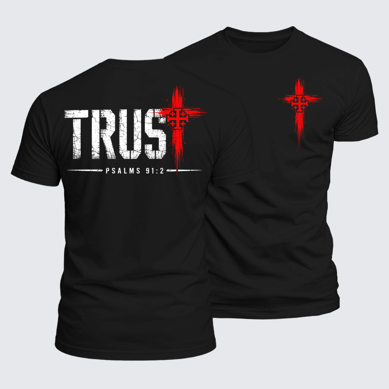 Man Of God Husband Dad Jesus God Christian Cotton T-Shirt