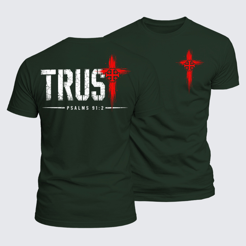 Luxe Mercerized Cotton Tee - Trust Psalms 91:2