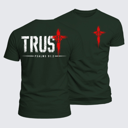 Luxe Mercerized Cotton Tee - Trust Psalms 91:2