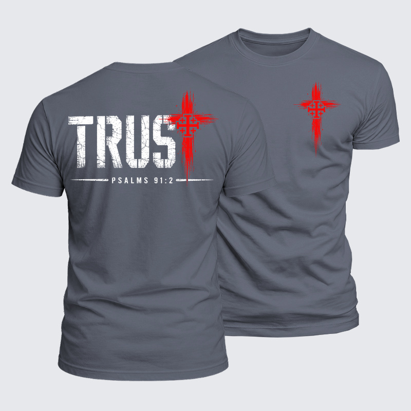 Luxe Mercerized Cotton Tee - Trust Psalms 91:2