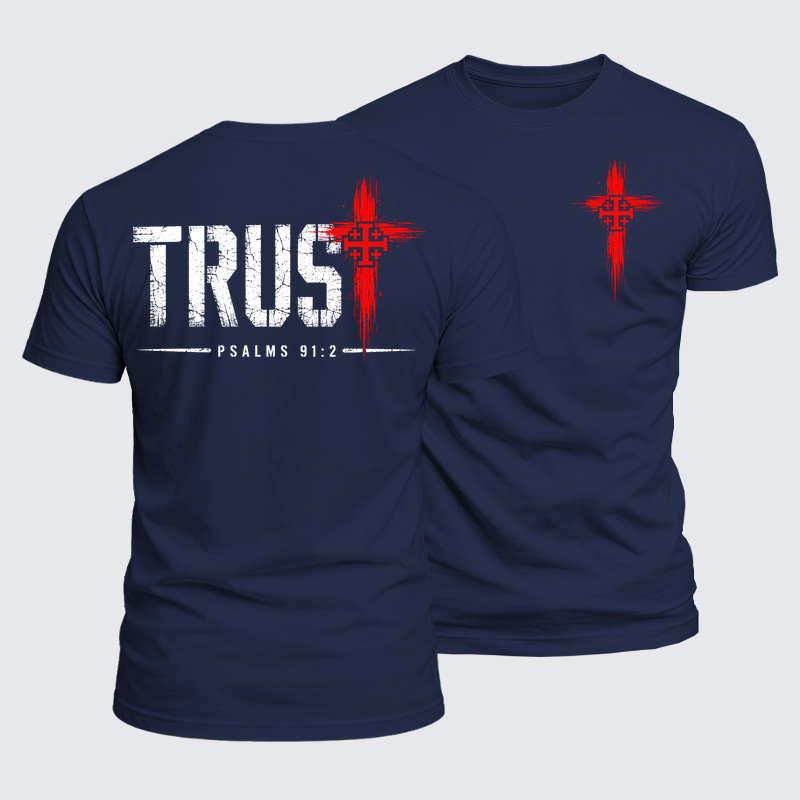 Luxe Mercerized Cotton Tee - Trust Psalms 91:2