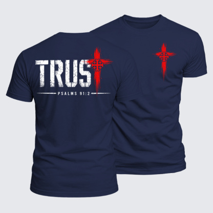 Luxe Mercerized Cotton Tee - Trust Psalms 91:2