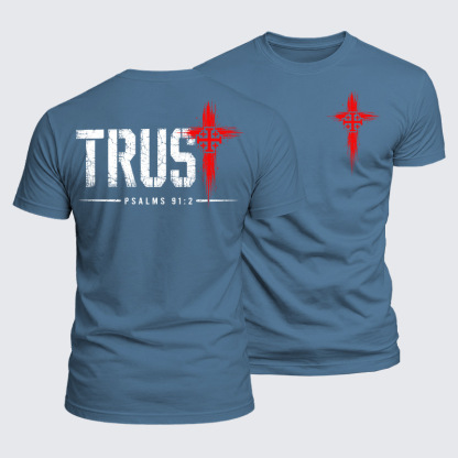 Luxe Mercerized Cotton Tee - Trust Psalms 91:2