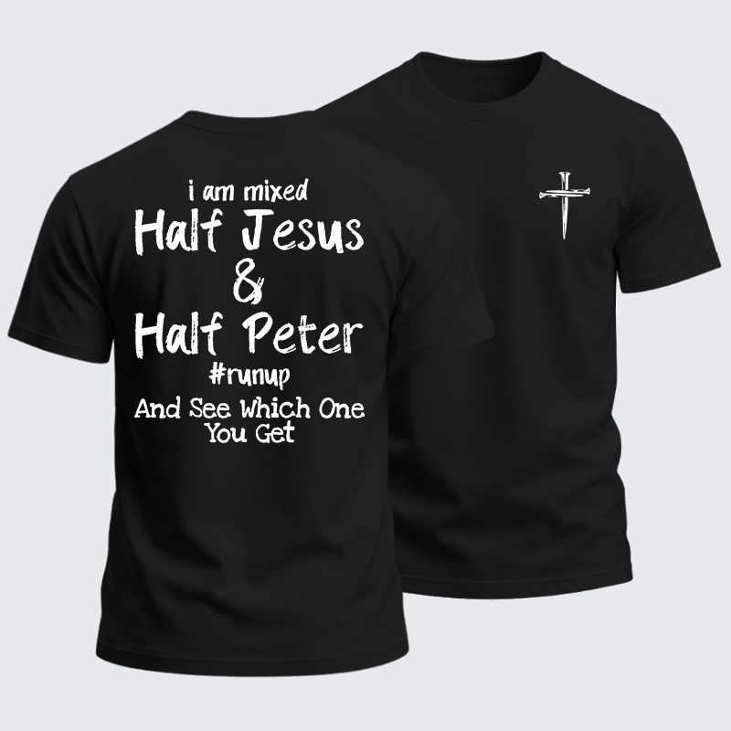 Man Of God Husband Dad Jesus God Christian Cotton T-Shirt