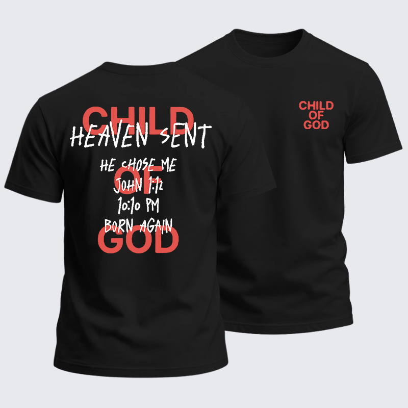 Man Of God Husband Dad Jesus God Christian Cotton T-Shirt