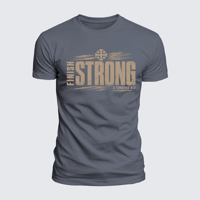 Luxe Mercerized Cotton Tee - Finish Strong 2 Timothy 4:7