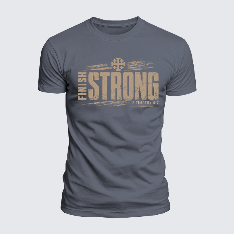 Luxe Mercerized Cotton Tee - Finish Strong 2 Timothy 4:7