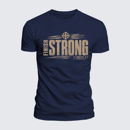 Luxe Mercerized Cotton Tee - Finish Strong 2 Timothy 4:7