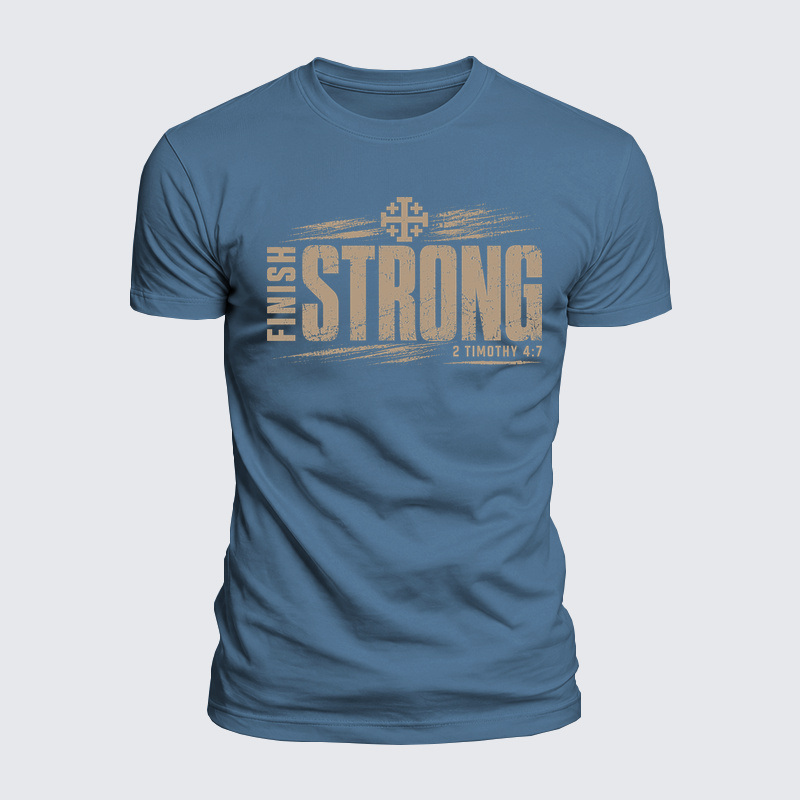 Luxe Mercerized Cotton Tee - Finish Strong 2 Timothy 4:7