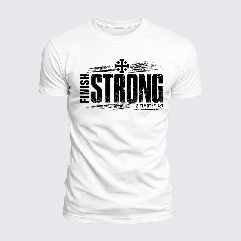Luxe Mercerized Cotton Tee - Finish Strong 2 Timothy 4:7