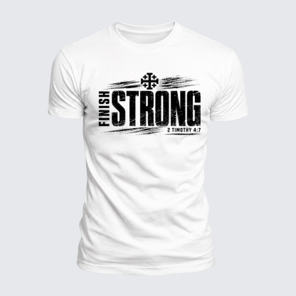 Luxe Mercerized Cotton Tee - Finish Strong 2 Timothy 4:7