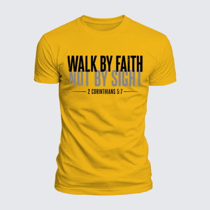 Luxe Mercerized Cotton Tee - Walk By Faith Not By Sight 2 Corinthians 5:7