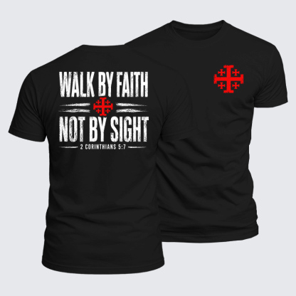 Luxe Mercerized Cotton Tee - Walk By Faith Not By Sight 2 Corinthians 5:7