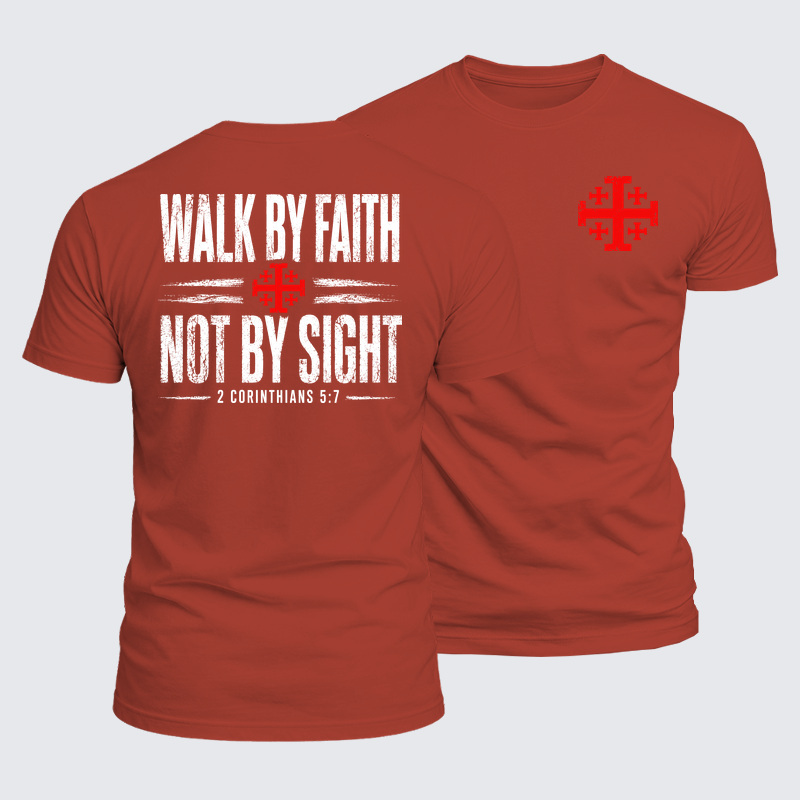 Luxe Mercerized Cotton Tee - Walk By Faith Not By Sight 2 Corinthians 5:7