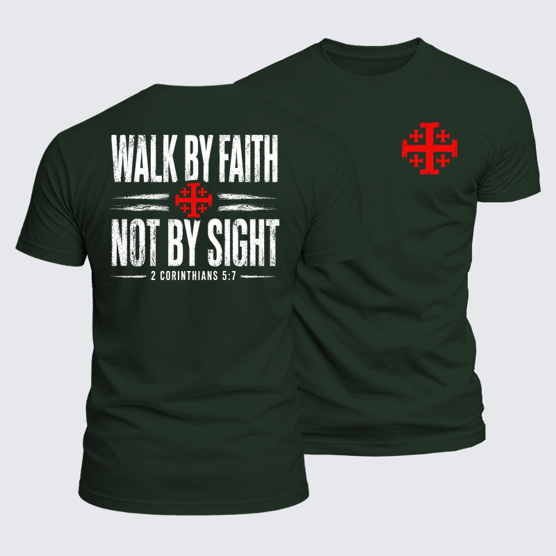 Luxe Mercerized Cotton Tee - Walk By Faith Not By Sight 2 Corinthians 5:7