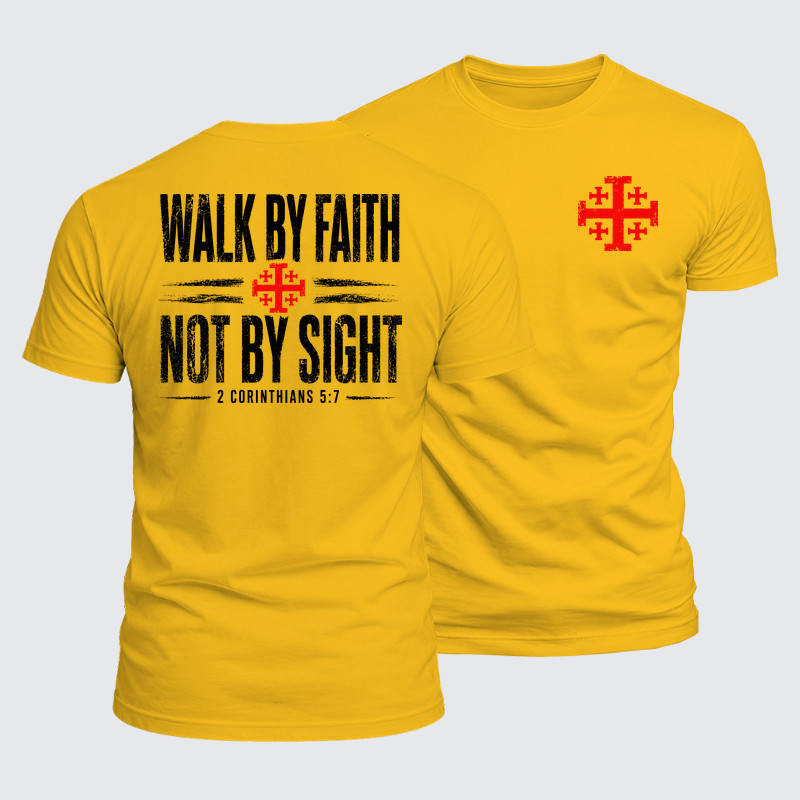 Luxe Mercerized Cotton Tee - Walk By Faith Not By Sight 2 Corinthians 5:7
