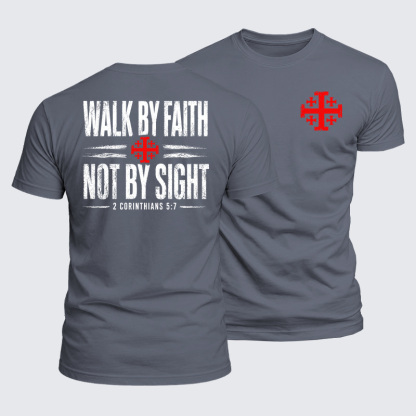 Luxe Mercerized Cotton Tee - Walk By Faith Not By Sight 2 Corinthians 5:7